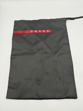 Authentic Prada Linea Rossa Black Nylon Drawstring Dust Bag Pouch 16" x 11,5"